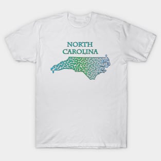 State of North Carolina Colorful Maze T-Shirt